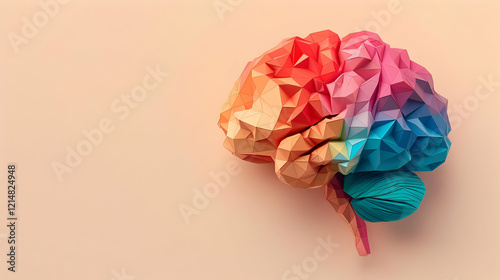 Colorful Low Poly Brain Ill...
