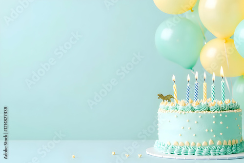 Light Blue Birthday Cake De...