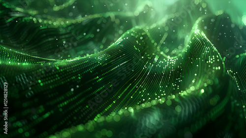 Abstract Green Wavy Pattern...