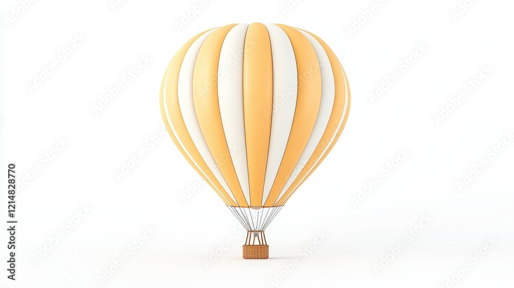 Obraz premium A vibrant hot air balloon with a classic striped design, perfect for conveying a sense of adventure, freedom, and scenic travel experiences.