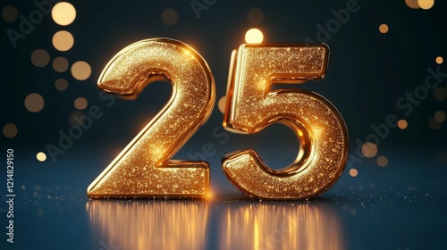 A bold design featuring the number 25 in a golden hue.