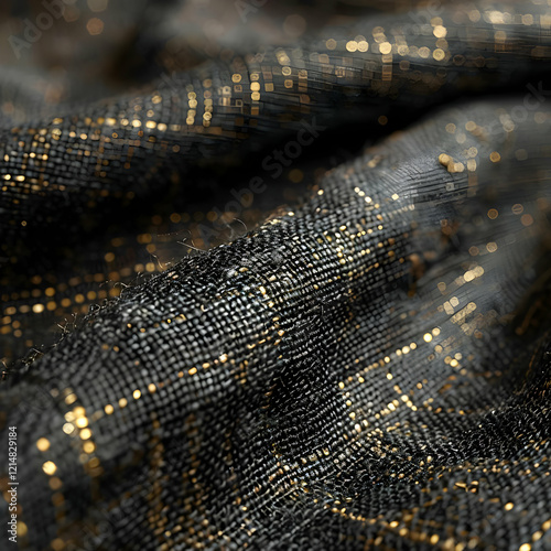 Black Textured Fabric with ...