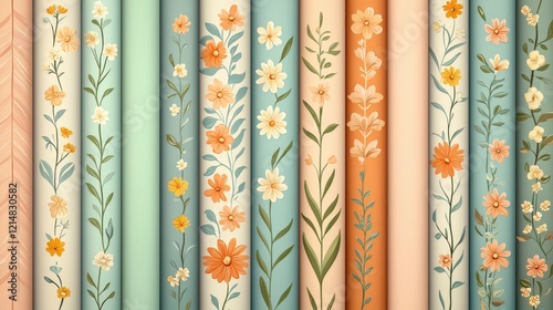 A vibrant wallpaper design showcasing elegant floral patterns. Perfect for interior decor, crafts, or digital design projects. Colorful and versatile.