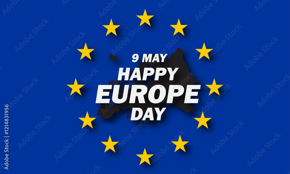 Europe Day is celebrated every year on May 9 to celebrate peace and unity throughout Europe. Vector illustration. Paper Art and Paper Cut Out Concept. Europe Day is celebrated every year on May 9 to celebrate peace and unity throughout Europe. Vector illustration. Paper Art and Paper Cut Out Concept.