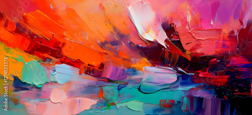 abstract background art painting colorful paint on canvas.