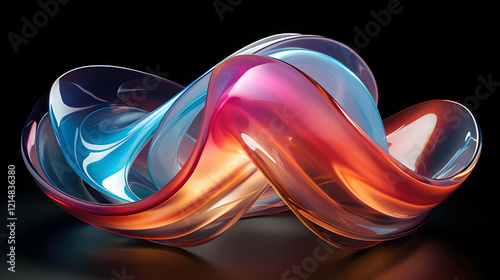 3D Abstract Glass Sculpture...