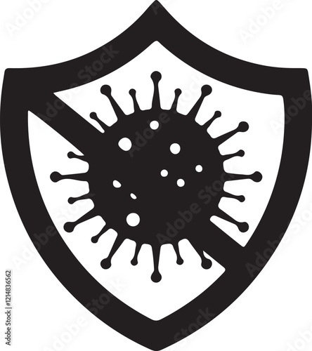 illustration of a silhouette icon of no virus