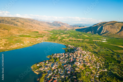 Amazing Mursi town and Mursi lake in south Albania, next to the Greek border.