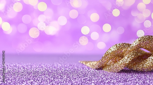Gold rose flower placed on a rich purple background creating a striking visual contrast