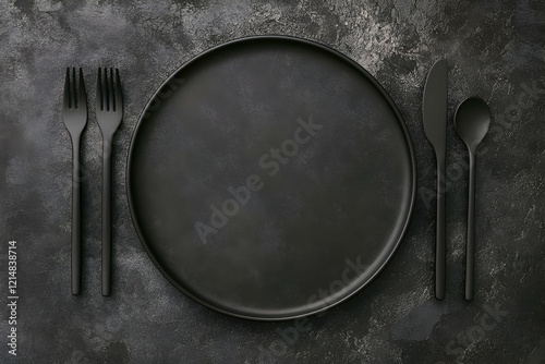 Black Plate and Cutlery Set...