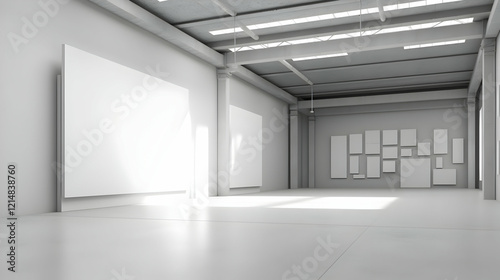 Empty Modern Gallery Interi...