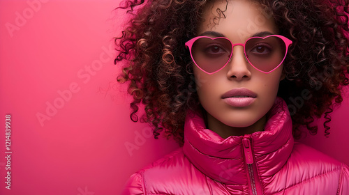 Woman Wears Pink Heart-Shap...