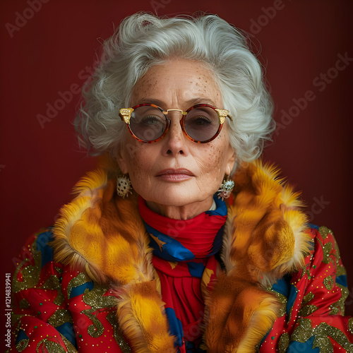 Stylish Senior Woman Poses ...