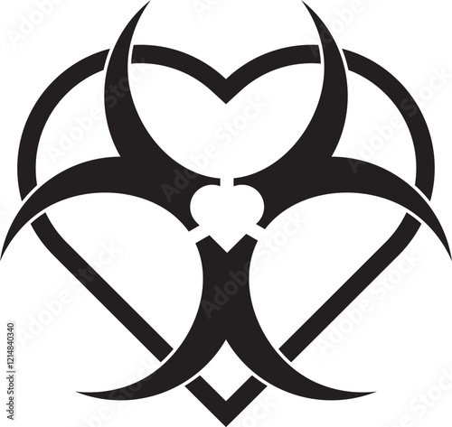 biohazard heart symbol,toxic love, heart of poison