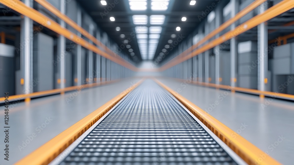 Fototapeta premium Automated Futuristic Cargo Sorting and Warehouse Management System 3D