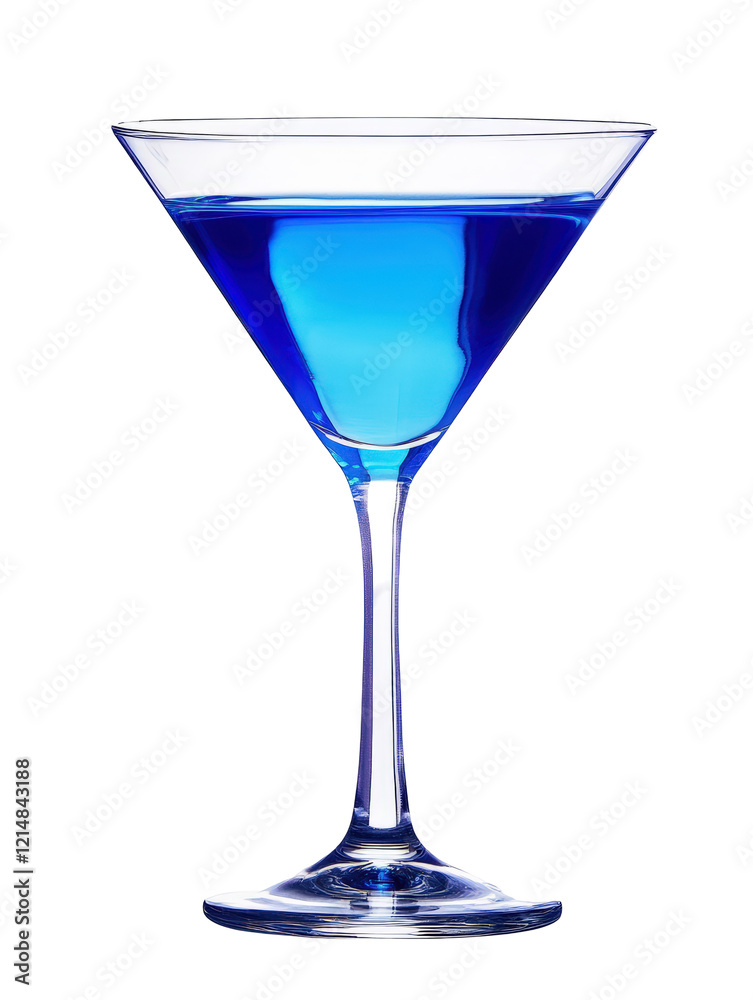 Isolated Martini Glass with Blue Liquid Isolated Martini Glass with Blue Liquid