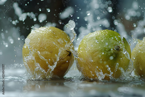 Fresh Limes Splashed with W...