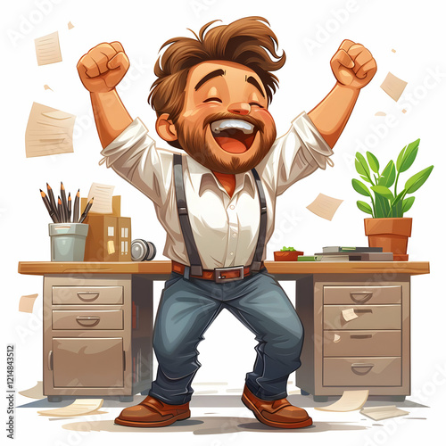 Joyful Man Celebrates Succe...