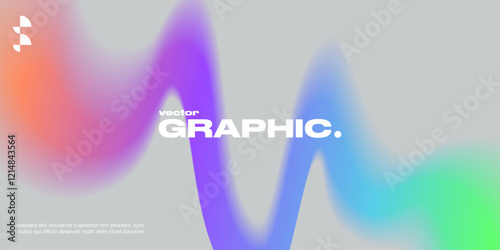 Geometric background with blurred wavy shape.