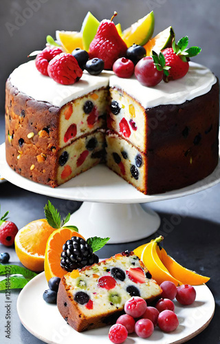 cake with fruits