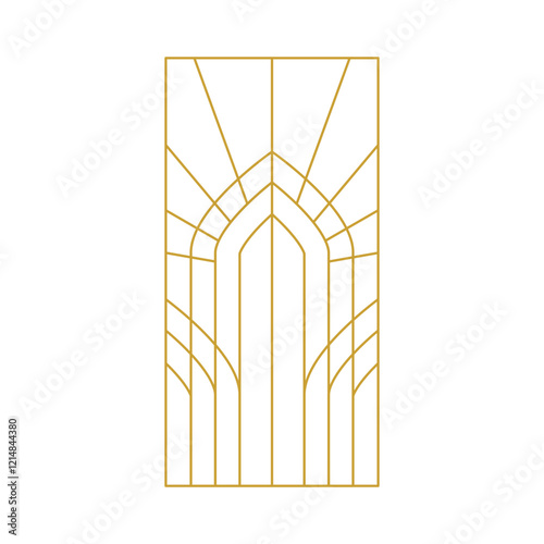 gold art deco panel element