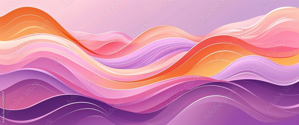Soft pink and orange waves merging with pale purple gradient gentle flow illustration background design Soft pink and orange waves merging with pale purple gradient gentle flow illustration background design