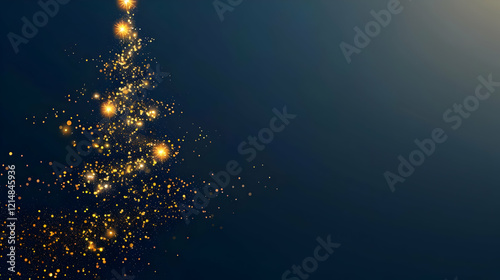 Abstract Golden Glitter Chr...