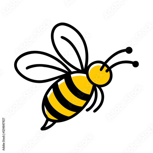 A simple cartoon depiction of a bee