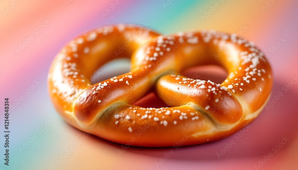 Close-up of a Delicious Salted Pretzel on a Colorful Background Close-up of a Delicious Salted Pretzel on a Colorful Background