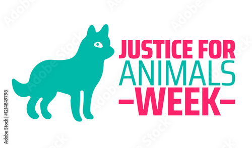 National Justice for Animals Week background banner or poster design template. observed every year in February. Holiday concept. Use to any Template, card, poster, placard, template.