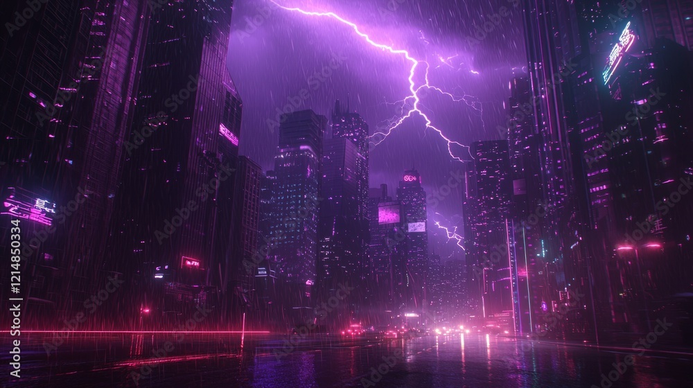 Electrifying Urban Skies: Mesmerizing Lightning Over Modern Cityscape Cinematic Scene Electrifying Urban Skies: Mesmerizing Lightning Over Modern Cityscape Cinematic Scene