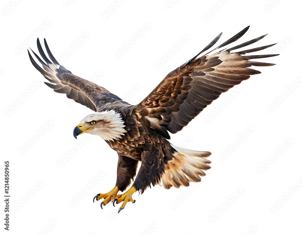 Fototapeta premium Powerful Eagle in Flight, Isolated on Transparent Background
