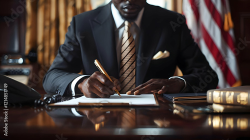 Businessman Signs Document ...