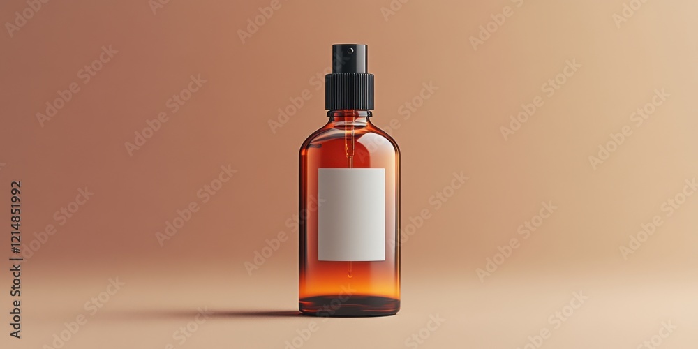 Amber Glass Spray Bottle Mockup: Minimalist Product Presentation Amber Glass Spray Bottle Mockup: Minimalist Product Presentation
