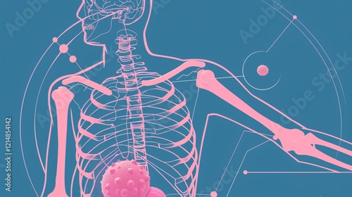 Sarcoma Bone Cancer Treatment Medicine Flat Vector Illustration