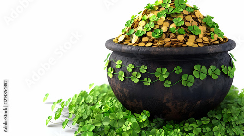 A Pot of Gold Coins Overflo...