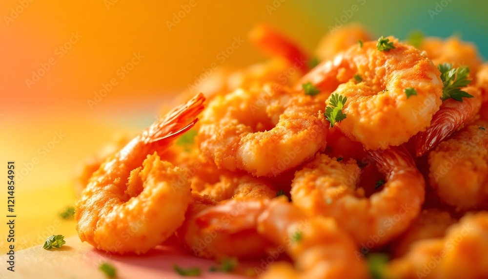 Crispy Fried Shrimp: Delicious Seafood Appetizer - Stock Photo Crispy Fried Shrimp: Delicious Seafood Appetizer - Stock Photo