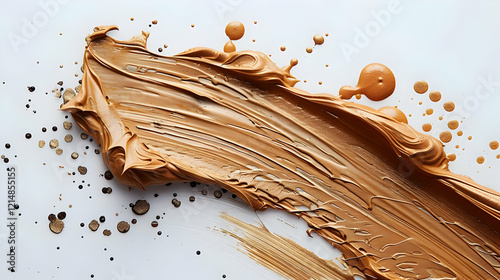 Golden Brown Paint Swirls a...