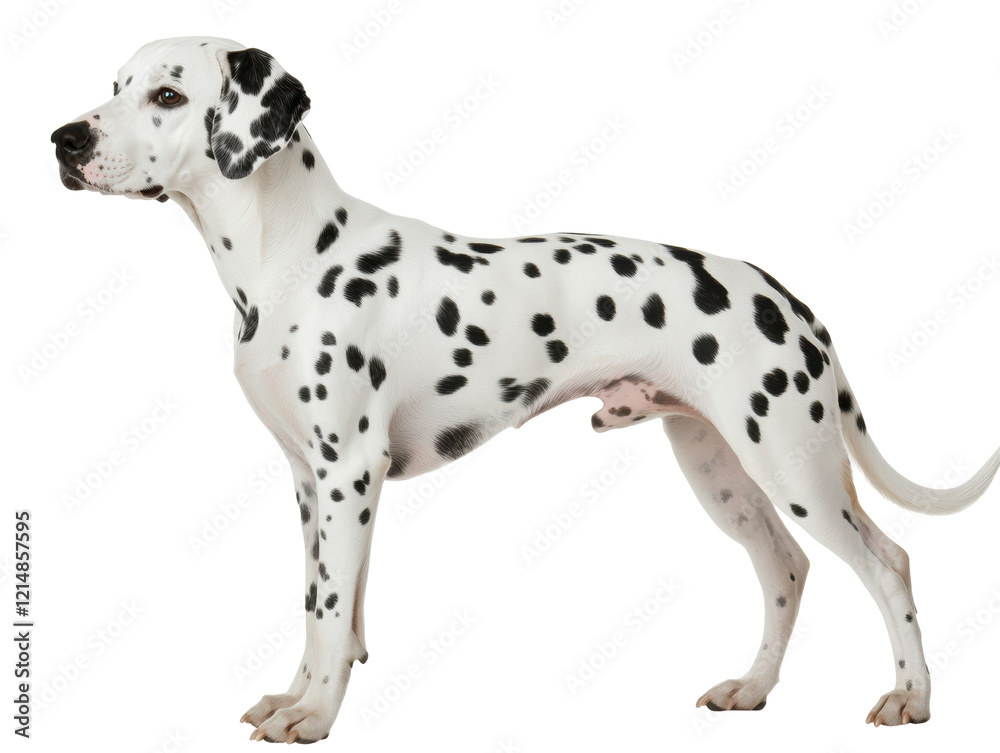 Isolated Dalmatian Dog Standing Profile Isolated Dalmatian Dog Standing Profile
