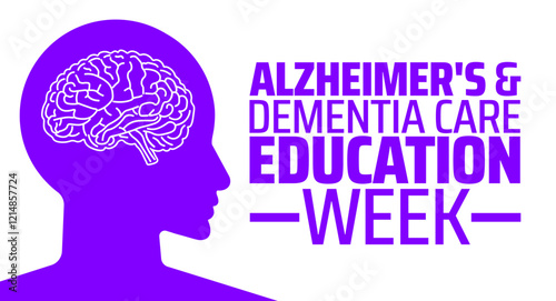 Alzheimer's and dementia care education week background banner or poster design template. observed every year in February. Holiday concept. Use to any Template, card, poster, placard, template.