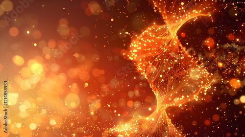 Abstract Orange Light Wave ...