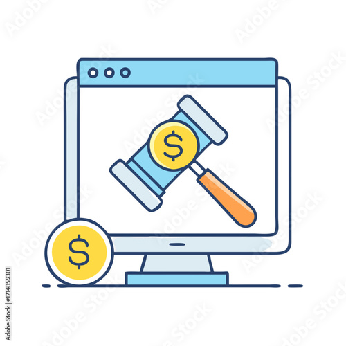 online auction icon, online auction vector illustration-simple illustration of online auction, perfect for online auction logos and icons