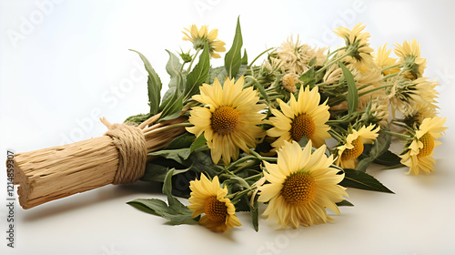 Yellow Flowers Bouquet Tied...