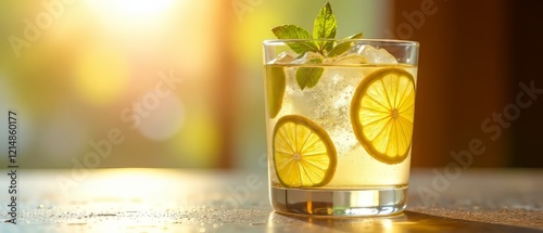Gin & Tonic - Sparkling Glass, High-Key Lighting