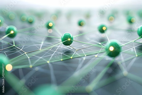 Abstract 3D Network of Gree...
