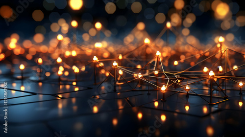 Abstract 3D Render of Netwo...