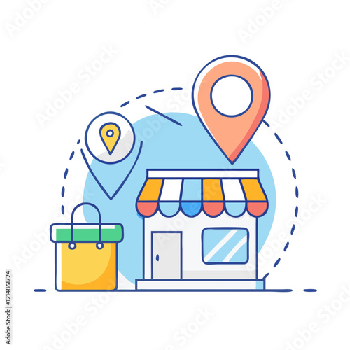 store locator icon, store locator vector illustration-simple illustration of store locator, perfect for store locator logos and icons