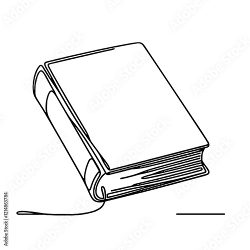 Minimalistic Line Art of a Book