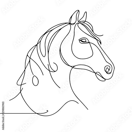 Line Art Horse Head Illustration