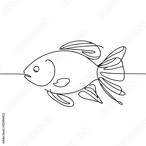 Minimalist Fish Line Drawing